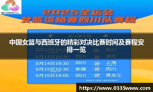 中国女篮与西班牙的精彩对决比赛时间及赛程安排一览